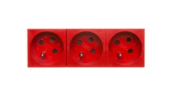 Gniazdo zasilające M45 potrójne z/u 16A czerwone STD-F3K SRO3 6120326