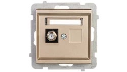 SONATA Gniazdo antenowe pojedyncze typu F szampański złoty GPA-1RF/m/39