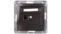 IMPRESJA Gniazdo telefoniczne pojedyncze RJ11 antracyt GPT-1Y/m/50