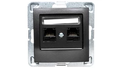 IMPRESJA Gniazdo komputerowe podwójne RJ45 kat.5e MMC antracyt GPK-2Y/K/m/50