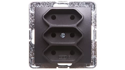 IMPRESJA Gniazdo potrójne b/u 2,5A EURO antracyt GP-3Y/m/50