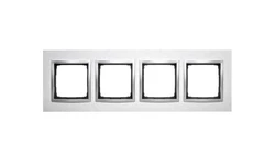 Simon 54 Nature Ramka poczwórna metal INOX KLASYCZNY DRN4/77