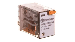 Przekaźnik 2P 12A 24V AC przycisk testujący, mechaniczny wskaźnik zadziałania 56.32.8.024.0040