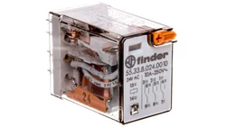 Przekaźnik 3P 10A 24V AC przycisk testujący 55.33.8.024.0010