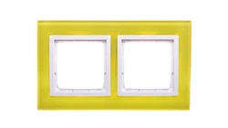 Simon 54 Nature Ramka podwójna szkło LIMONKOWY SORBET DRN2/90