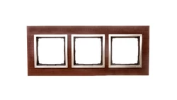 Simon 54 Nature Ramka potrójna drewno ZŁOTY ORZECH DRN3/86