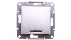Sedna Przycisk jednobiegunowy 10AX z podświetleniem LED aluminium IP20 SDN1600160
