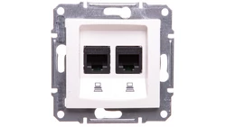 Sedna Gniazdo komputerowe podwójne RJ45 kat. 6 UTP kremowe SDN4800123