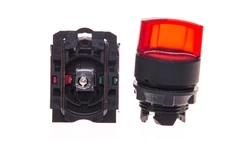 Przełącznik 2 położeniowy pokrętło 22mm czerwony 1Z 1R bez samopowrotu z podświetleniem 230V AC XB5AK124M5