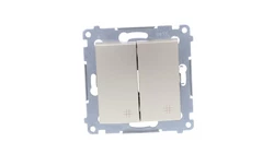 Simon 54 Łącznik krzyżowy podwójny 2 klawisze (moduł), szybkozłącza, złoty metalik DW7/2.01/44