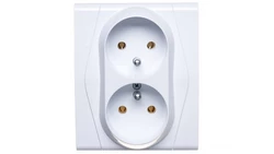FESTA Gniazdo podwójne z/u 16A IP20 białe GPT-2x2P+Z 0872-00