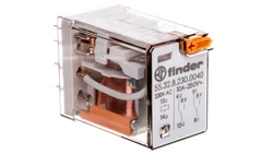 Przekaźnik miniaturowy 2P 10A 230V AC przycisk testujący mechaniczny AgNi 55.32.8.230.0040