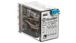 Przekaźnik miniaturowy 4P 7A 24V DC przycisk testujący mechaniczny wskaźnik zadziałania AgNi 55.34.9.024.0040