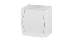 Hermes2 Gniazdo hermetyczne pojedyncze z/u 16A IP44 z klapką pełną białe 1021-00