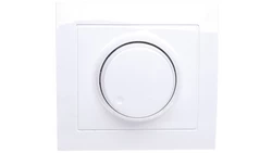 KIER Ściemniacz przyciskowo-obrotowy /żarowy i halogenowy/ biały ŁP-8W/00