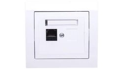 KIER Gniazdo komputerowe pojedyncze RJ45 kat.5e białe GPK-1W/K/00