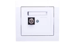 KIER Gniazdo antenowe pojedyncze typu F białe GPA-1WF/00