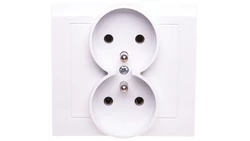 KIER Gniazdo podwójne z/u białe GP-2WZ/00