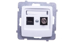 KARO Gniazdo komputerowo-antenowe białe GPKA-S/K/m/00