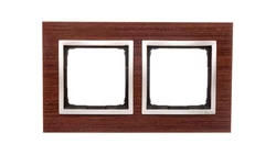 Simon 54 Nature Ramka podwójna drewno ZŁOT