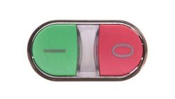 Napęd przycisku podwójnego 22mm zielony /I/ i czerwony /O/ metalowy IP69k Sirius ACT 3SU1050-3AB42-0AK0