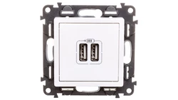 VALENA LIFE Ładowarka z gniazdem 2xUSB biały 753112