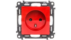 VALENA LIFE Gniazdo pojedyncze z/u 2P+Z czerwone 753189