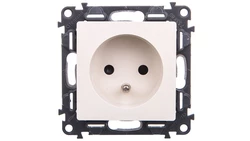 VALENA LIFE Gniazdo pojedyncze z/u 2P+Z z przesłonami kremowy 753280