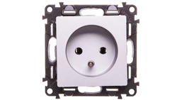 VALENA LIFE Gniazdo pojedyncze z/u 2P+Z aluminium 753381