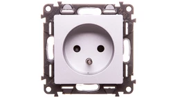 VALENA LIFE Gniazdo pojedyncze z/u 2P+Z z przesłonami aluminium 753384