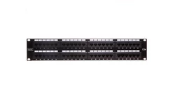Patch panel kompletny 19 cali 48x RJ45 U/UTP kat. 5e 2U czarny (RAL 9005) DN-91548U