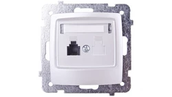 KARO Gniazdo telefoniczne pojedyncze RJ11 srebrny perłowy GPT-1S/m/43