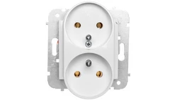 CARLA Gniazdo podwójne z/u białe 1743-10