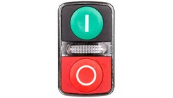 Przycisk sterowniczy 22mm podwójny czerwony/zielony z samopowrotem z podświetleniem 1Z 1R XB4BW73731M5
