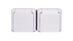 FORIX Gniazdo podwójne z/u 16A IP44 z przesłonami szare 782397