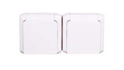 FORIX Gniazdo podwójne z/u 16A IP44 z przesłonami białe 782377