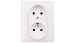 DANTE Gniazdo podwójne kompletne z/u białe 450436