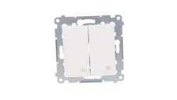 Simon 54 Łącznik krzyżowy podwójny 10AX 250V, szybkozłącza, biały DW7/2.01/11