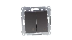 Simon 54 Łącznik krzyżowy podwójny 10AX 250V, szybkozłącza, antracyt (met.) DW7/2.01/48