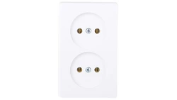 KAPPA Gniazdo podwójne b/u białe GW-2K/00