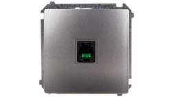 Simon Basic Gniazdo telefoniczne pojedyncze RJ11 stal inox BMTU.01/21
