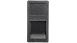 Simon Connect Płytka K45 gniazda teleinformatycznego pojedynczego RJ z przesłoną szary grafit KA76/14