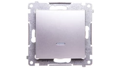 Simon 54 Łącznik jednobiegunowy z podświetleniem srebrny mat DW1AL.01/43