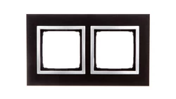 Simon 54 Nature Ramka podwójna metal INOX YIN DRN2/78