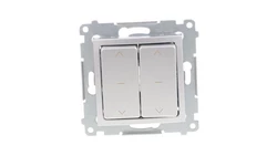 Simon 54 Łącznik żaluzjowy podwójny, szybkozłącza, srebrny mat DZW2.01/43