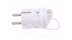 Wtyczka kątowa 10/16A 250V 2P+Z z uchwytem biała EM-GRC-02 P0039
