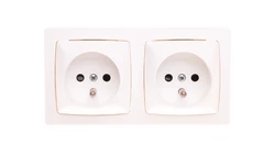 OTEO Gniazdo podwójne z/u 16A z przesłonami białe 086076