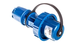 Wtyczka przenośna 16A 2P+Z UNI-SCHUKO 230V IP68 niebieska NAUTILUS 20051-b