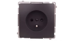 Simon Basic Gniazdo pojedyncze z/u 16A IP20 z przesłoną torów grafit BMGZ1z.01/28