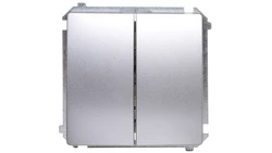 Simon Basic Łącznik świecznikowy 10AX 250V, szybkozłącza, srebrny mat BMW5.01/43